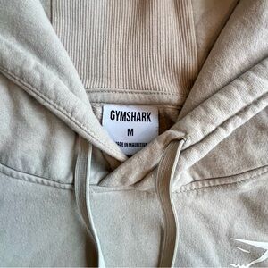 Gymshark Women's Beige Long Sleeve  Hoodie Hooded Crop Sweatshirt Top M